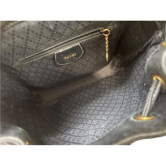 Gucci Black Leather Backpack with Gold Accents - Picture 9 of 13